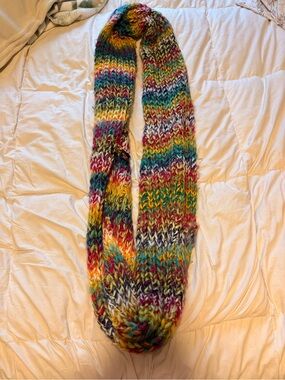 Y2K Multicolor Chunky Knit Infinity Scarf